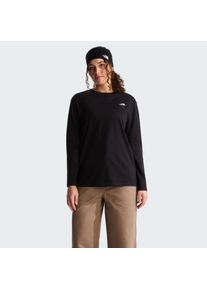 Langarmshirt The North Face "W TNF ESSENTIAL SIMPLE DOME RLX LONG SLE", Damen, Gr. XS, tnf schwarz, Obermaterial: 100% Baumwolle, normal, Rundhals, Shirts Langarmshirt