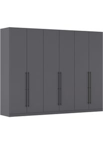 Kleiderschrank OTTO HOME "Mehrzweckschrank Aktenschrank M&ouml;bel Mietswohnung Schlafzimmer AVOLA", grau (graumetallic), B:271cm H:229cm T:54cm, Holzwerkstoff, Schr&auml;nke, Kleiderschrank, mit hochwertigen Stangengriffen in Schwarz aus Metall MADE IN GERMANY