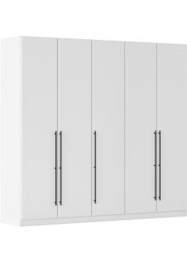 Kleiderschrank OTTO HOME "Mehrzweckschrank Aktenschrank M&ouml;bel Mietswohnung Schlafzimmer AVOLA", wei&szlig; (alpinwei&szlig;), B:226cm H:229cm T:54cm, Holzwerkstoff, Schr&auml;nke, Kleiderschrank, mit hochwertigen Stangengriffen in Schwarz aus Metall MADE IN GERMANY