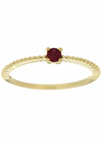 Goldring Firetti "Schmuck Geschenk Gold 333 Damenring Goldring Edelstein Farbstein" Gr. 16, bunt (gelbgold, 333, rot), Fingerringe, Damen, 16, Gelbgold 333, Goldring, mit Rubin