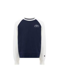 Sweatshirt Champion "ICONS Loose Fit Terry Crewneck Sweashirt", M&auml;dchen, Gr. M (140/146), blau (nny, egt), Obermaterial: 73% Baumwolle, 27% Polyester, normal, Rundhals, Sweatshirts Sweatshirt, mit Rundhalsausschnitt, ohne Verschluss, aus Baumwolle und Polyester