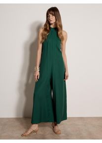 Jumpsuit Apricot "Neckholder-Jumpsuit", Damen, Gr. XS (34), N-Gr, gr&uuml;n, gewebt, Obermaterial: 96% LyocellTENCEL LyoT. 4% Leinen LI., Lang, Overalls Jumpsuit, mit weitem Bein