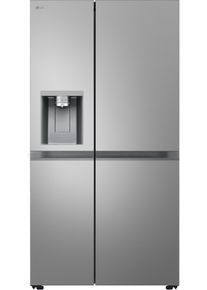 LG Side-by-Side "GSLE81EPBD", Energieeffizienz: D, silber (prime silber), B:91,3cm H:179cm T:73,5cm, K&uuml;hlschr&auml;nke, Wasser-/Eis-/Crushed Ice-Spender, Wassertank, Door Cooling+, Side-by-Side