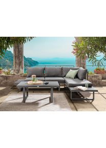 Gartenlounge-Set Destiny "SEA POINT Multifunkt.-Loungeset anthrazit, Tisch: 110x58x45/68cm", grau (anthrazit), Aluminium, Sitzm&ouml;bel-Sets, Gartenlounge-Set, Aluminium