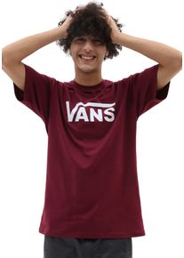 T-Shirt Vans "MN Vans CLASSIC", Herren, Gr. L, rot (burgundy, wei&szlig;), Single Jersey, Obermaterial: 100% Baumwolle, Basic h&uuml;ftlang, Rundhals, Shirts T-Shirt, mit gro&szlig;em Logoprint vorn, Kurzarm-Design, aus Single Jersey