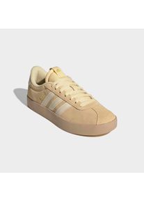 Sneaker adidas Sportswear "VL COURT 3.0", Damen, Gr. 42,5, orange tint, warm vanilla, gold metallic, Leder, Synthetik, Schuhe Sneaker, inspiriert vom Design des adidas samba