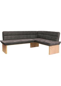 Eckbank OTTO HOME "Beluna Polsterbank, Sitzecke", grau (dunkelgrau, decor wotan eiche), B:210cm H:89cm T:169cm, Polyester, Sitzb&auml;nke, Eckbank, mit Wellenunterfederung im Sitz, TOPSELLER