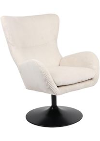 Loungesessel Hela "SAMOS", beige, B:72cm H:96cm T:81cm, Microfaser Breitcord;Polyester;Polyamid, Sessel, Loungesessel, Sessel;drehbar;Trompetengestell;Microfaser Breitcord;Armlehnen
