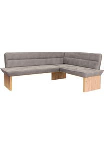 Eckbank OTTO HOME "Beluna Polsterbank, Sitzecke", grau (grau, decor wotan eiche), B:210cm H:89cm T:169cm, Polyester, Sitzb&auml;nke, Eckbank, mit Wellenunterfederung im Sitz, TOPSELLER