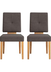 Esszimmerstuhl OTTO HOME "Ponza Polsterstuhl", braun (braun, eiche), B:49cm H:94cm T:61cm, Massivholz, St&uuml;hle, Esszimmerstuhl, Gestell Eiche massiv ge&ouml;lt, Esszimmer Bestseller