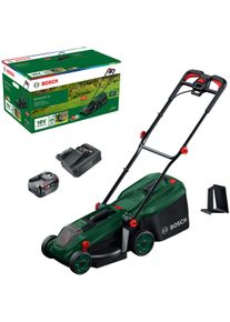 Bosch Home and Garden Akkurasenm&auml;her BOSCH HOME & GARDEN "ROTAK18V-34", gr&uuml;n (wei&szlig;, neutral), Rasenm&auml;her, Akkurasenm&auml;her, Kraftvoller 3-in-1-M&auml;her f&uuml;r kleine bis mittelgro&szlig;e Rasenfl&auml;chen