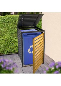 M&uuml;lltonnenbox Dobar "M&uuml;lltonnenverkleidung 240 L, schwarz-braun", schwarz, braun, B:77cm H:121cm T:87cm, Massivholz, Aufbewahrungsboxen, M&uuml;lltonnenbox, aus robustem lasiertem Fichtenholz