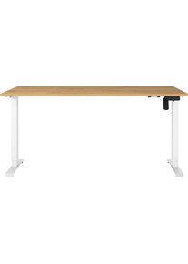 Schreibtisch Germania "Boras", grandson, eiche, nachbildung, wei&szlig;, wei&szlig;, grandson, eiche, nachbildung, B:180cm H:120cm T:80cm, Tische, Schreibtisch, Breite 120/140/160/180 cm, Metallgestell, elektrisch h&ouml;henverstellbar