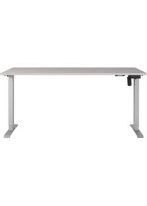 Schreibtisch Germania "Boras", kaschmir, silber, silber, kaschmir, B:180cm H:120cm T:80cm, Tische, Schreibtisch, Breite 120/140/160/180 cm, Metallgestell, elektrisch h&ouml;henverstellbar