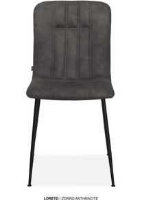 Esszimmerstuhl OMG DESIGN "Loreto", anthrazit, schwarz, anthrazit, B:44,5cm H:81,5cm T:57,5cm, Polyester, St&uuml;hle, Esszimmerstuhl, Schalenstuhl, bequem gepolstert, Esszimmerstuhl