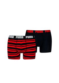 Boxershorts Puma "Puma MEN EVERYDAY PLACED LOGO BOXERS 2P", Herren, Gr. S, Jersey, rot (rot, schwarz), Jersey, Obermaterial: 95% Baumwolle, 5% Elasthan, normal, Unterhosen Boxershorts, mit Logo Webbund