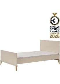 Kinderbett Paidi "JONTE 120x200cm, Jugendbett in Beige", wei&szlig;, neutral, Liegefl&auml;che L&auml;nge B: 200cm x 120cm, Betten, Kinderbett, zeitloses & langlebiges Einzelbett, Massivholz-F&uuml;&szlig;e