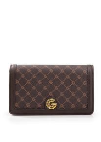 Geldb&ouml;rse GABRIELLA GUCCI "QUEEN", Damen, braun (dunkelbraun), Lederimitat, Kleinlederwaren Geldb&ouml;rse, Damen Portemonnaie, Geldbeutel, Schultertasche im Querformat