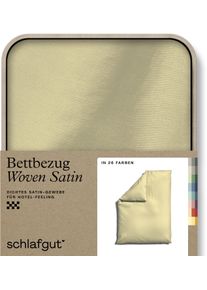 Bettbezug Schlafgut "Woven Satin", gelb (gelb mid), L:200cm, Mako-Satin, Obermaterial: 100% Baumwolle, Bettbez&uuml;ge, Bettbezug, besonders dicht gewebt, Mix & Match: passender Kissenbezug erh&auml;ltlich
