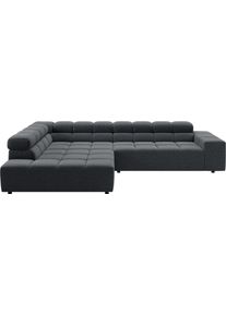 Ecksofa Home Affaire "Ancona, Ecksofa, incl. Kopfteilverstellung, Breite 319 cm, L-Form", anthrazit, B:319cm H:70cm T:215cm, 100% Polyester, Sofas, Ecksofa, wahlweise elektrische Sitztiefenverstellung
