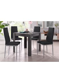 Essgruppe OTTO HOME, grau (schieferfarben, schwarz), Sitzm&ouml;bel-Sets, Essgruppe, mit Tisch in schieferfarben, Breite 80 cm