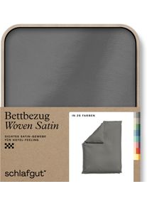 Bettbezug Schlafgut "Woven Satin", grau (grau mid), B:155cm L:220cm, Mako-Satin, Obermaterial: 100% Baumwolle, Bettbez&uuml;ge, Bettbezug, besonders dicht gewebt, Mix & Match: passender Kissenbezug erh&auml;ltlich