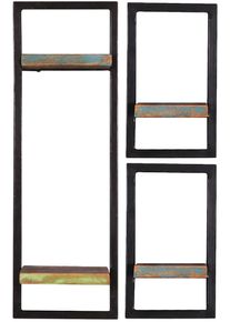 Wandregal Sit "Riverboat", bunt (schwarz, bunt), B:50cm H:75cm T:25cm, Massivholz, Metall, Regale, Wandregal