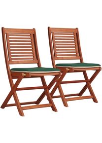 Gartenstuhl Merxx "Cordoba", braun, B:49cm H:93cm T:57cm, Massivholz, St&uuml;hle, Gartenstuhl, 2er Set, Eukalyptus, klappbar, braun, inkl. Wendeauflage