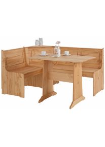 Essgruppe OTTO HOME "Sascha", beige (naturfarben), B:160cm H:87cm T:120cm, FSC-zertifiziertes Massivholz, Sitzm&ouml;bel-Sets, Essgruppe, aus massivem Kiefernholz, bestehend aus einer Truhen-Eckbank + Tisch