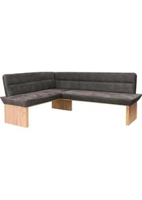 Eckbank OTTO HOME "Beluna Polsterbank, Sitzecke", grau (dunkelgrau, decor wotan eiche), B:210cm H:89cm T:169cm, Polyester, Sitzb&auml;nke, Eckbank, mit Wellenunterfederung im Sitz, TOPSELLER