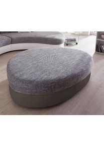 Polsterhocker Home Affaire "Lazio modern und bequem, tolle Detailverarbeitung", grau (grau, wei&szlig;, grau), B:150cm H:38cm T:96cm, 100% Polyester PU Kunstleder / 100% Polyester, Hocker, Polsterhocker