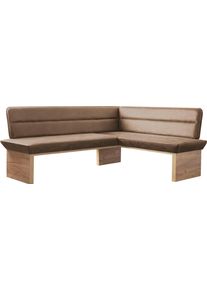 Eckbank OTTO HOME "Beluna Polsterbank, Sitzecke", braun (cognac (cobra 4001), decor wotan eiche), B:210cm H:89cm T:169cm, Polyester, Sitzb&auml;nke, Eckbank, mit Wellenunterfederung im Sitz, TOPSELLER