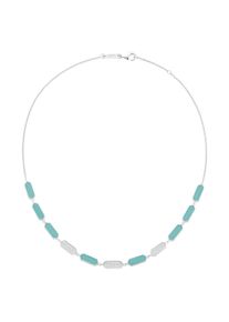 Collier "Collier mit Emaille-Einlagen und Zirkonia, Silber 925", silber, Giorgio Martello MILANO, Halsketten, Damen, Silber 925 (Sterlingsilber), Collier