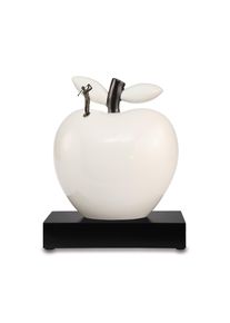 Dekofigur Goebel "Deko-Objekt Apfel "Hole in One" Studio 8 Art & Apple 28 cm wei&szlig;", wei&szlig;, B:14cm H:28cm T:24,5cm, Dekofiguren, Dekofigur, Abwischbar