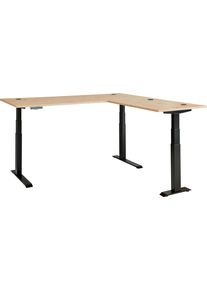 Eckschreibtisch Innostyle, braun (artisan eiche, schwarz, artisan eiche), B:185cm H:64cm T:177cm, Tische, Eckschreibtisch