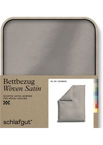 Bettbezug Schlafgut "Woven Satin", beige (sand mid), L:200cm, Mako-Satin, Obermaterial: 100% Baumwolle, Bettbez&uuml;ge, Bettbezug, besonders dicht gewebt, Mix & Match: passender Kissenbezug erh&auml;ltlich