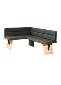 Eckbank Home Affaire "Laros", grau (anthrazit, dekor eiche ontario), B:182cm H:87,5cm T:141cm, Holzwerkstoff, Massivholz, Sitzb&auml;nke, Eckbank, Bezug in verschiedenen Qualit&auml;ten und Farben