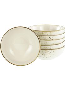M&uuml;slischale Creatable "Nature Collection, Schalen-Set, 6-tlg.", creme, B:22,5cm H:21,5cm T:22,5cm, Steinzeug, Sch&uuml;sseln, M&uuml;slischale, Naturverbundenes Design, Einzigartige Oberfl&auml;che