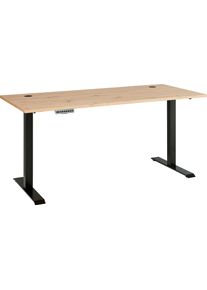 Schreibtisch Innostyle, braun (artisan eiche, schwarz, artisan eiche), B:160cm H:72cm T:77cm, Tische, Schreibtisch