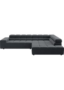 Ecksofa Home Affaire "Ancona, Ecksofa, incl. Kopfteilverstellung, Breite 319 cm, L-Form", anthrazit, B:319cm H:70cm T:215cm, 100% Polyester, Sofas, Ecksofa, wahlweise elektrische Sitztiefenverstellung