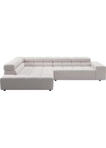 Ecksofa Home Affaire "Ancona, Ecksofa, incl. Kopfteilverstellung, Breite 319 cm, L-Form", wei&szlig;, B:319cm H:70cm T:215cm, 100% Polyester, Sofas, Ecksofa, wahlweise elektrische Sitztiefenverstellung