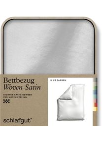 Bettbezug Schlafgut "Woven Satin", wei&szlig; (full, wei&szlig;), L:200cm, Mako-Satin, Obermaterial: 100% Baumwolle, Bettbez&uuml;ge, Bettbezug, besonders dicht gewebt, Mix & Match: passender Kissenbezug erh&auml;ltlich