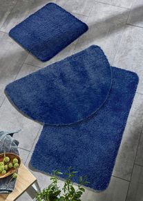 bonprix Getuftete Uni-Badematte mit hohem Flor, blau, Gr.80x150 cm, Badematte aus recyceltem Polyester