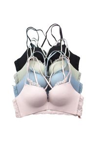 KUCLUT Soft New Summer Bra Front Buckle Design Beautiful Back Gathered Underwear Nylon Fabric Medium Thick 3/4 Cup Fixed...