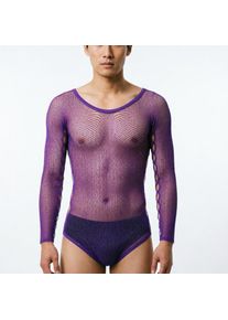 Purple Men's Sexy Lingerie Male Hollow Out Fishnet Tops Black Blue Red White Color Young Man Underwear 2026 Lencer&iacute;a Hombre