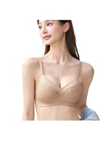 Lace KUCLUT Women's Bra Fixed Cup Gathered Comfortable Breathable Anti-Slip Side Control Silicone Gel Underwear