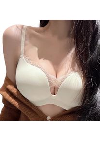 Pure KUCLUT Lace Palm Cup Small Chest Gathered Underwear Women Show Large Pure Desire Sexy Seamless No Steel Ring Bra Set