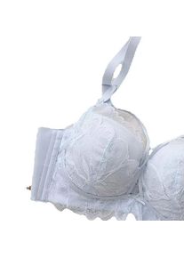 Sexy Lace KUCLUT Set with Gathered Chest, Large Upper Support, Anti Sagging, Comfortable, No Steel Ring Bra Two-Piece Set