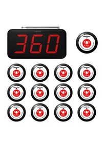 Wireless 3-Digits Cafe Buzzer Guest Call Button Customer Service Waiter Table Calling System for Restaurant