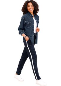 Damer Jeansblus med nedhasade axlar blue-stone-washed Gr&ouml;&szlig;e 54